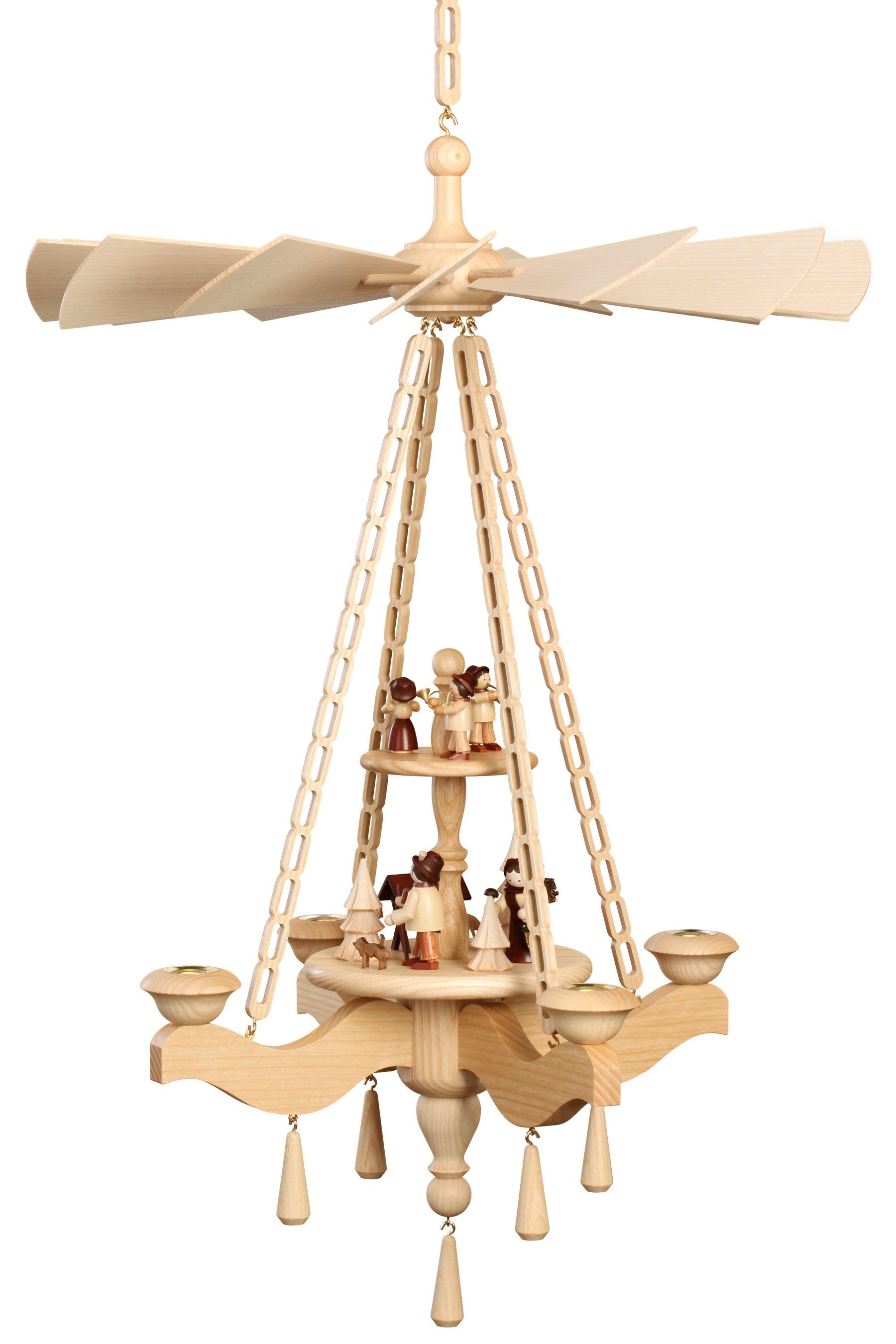 Weihnachtspyramide Deckenpyramide 65cm, Waldfreunde 2-stöckig