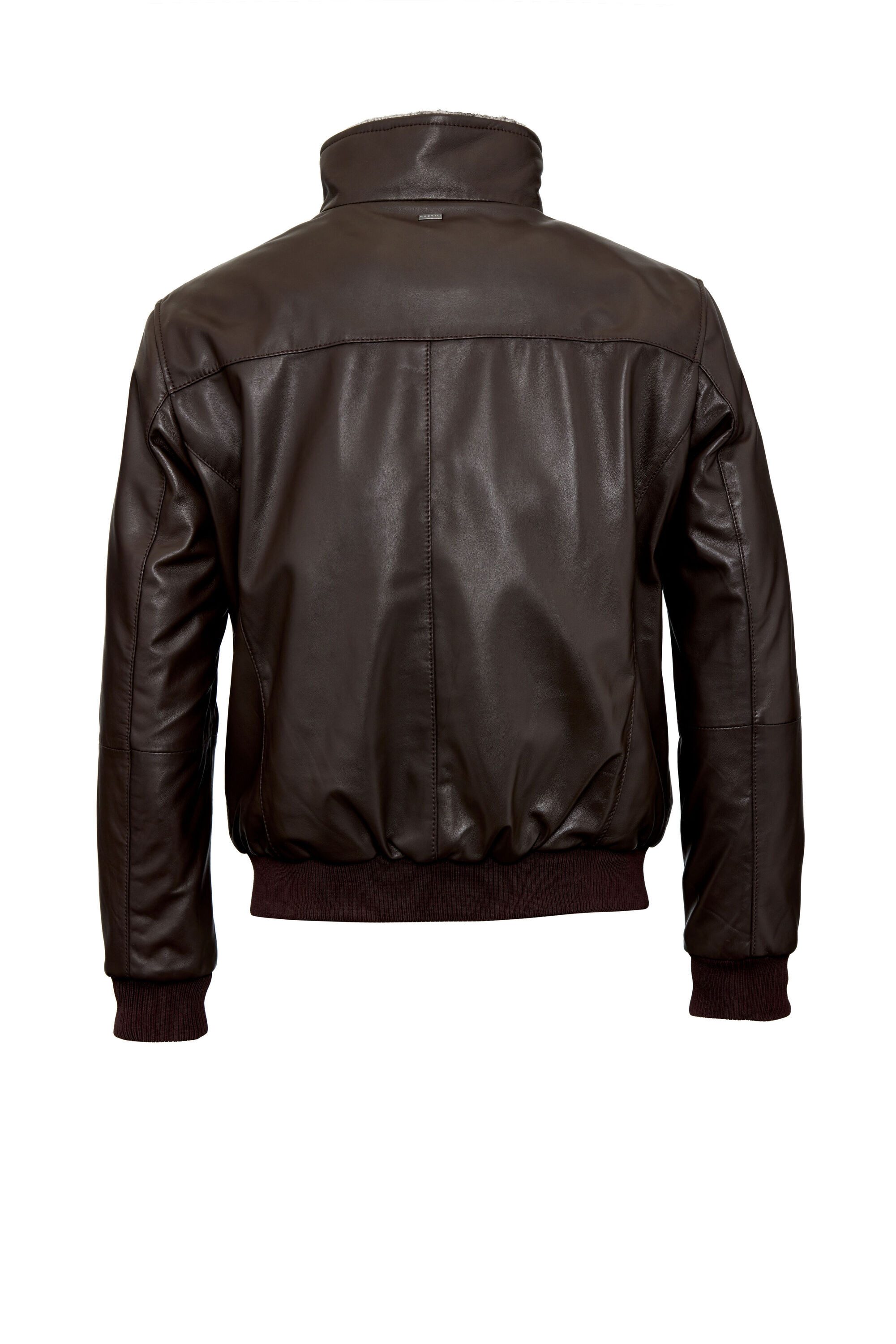 bugatti Lederjacke BUARTURO (1-St) Stehkragen mit weichem Felleinsatz