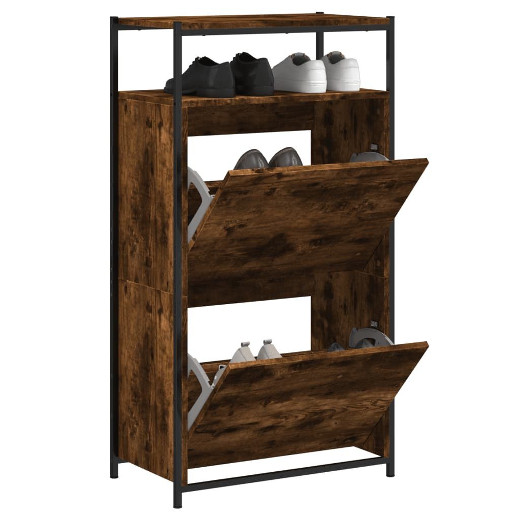 vidaXL Schuhschrank NA Schuhschrank Räuchereiche 60x34x112 cm Spanplatte