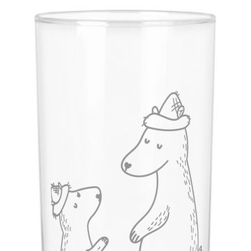 Mr. & Mrs. Panda Glas 400 ml Bären mit Hut - Transparent - Geschenk, Vorbild, Glas, Trinkgl, Premium Glas, Inspirierende Gravur