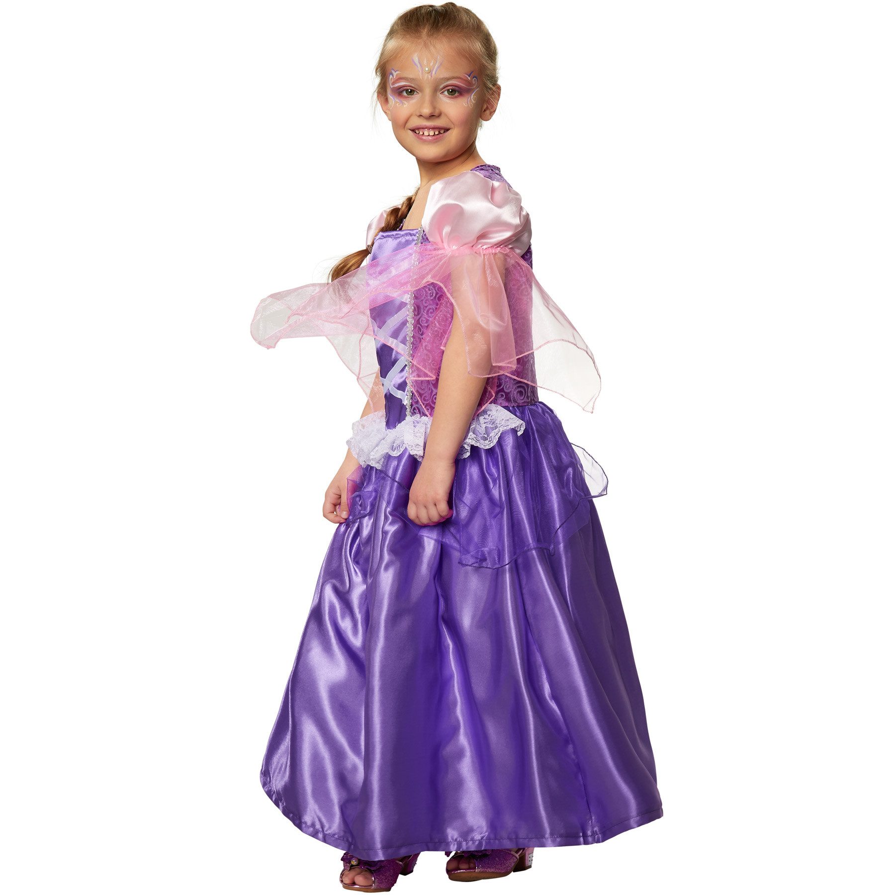 dressforfun Kostüm Mädchenkostüm Prinzessin Lavendela, Anmutiges Kleid in Lila und Rosa