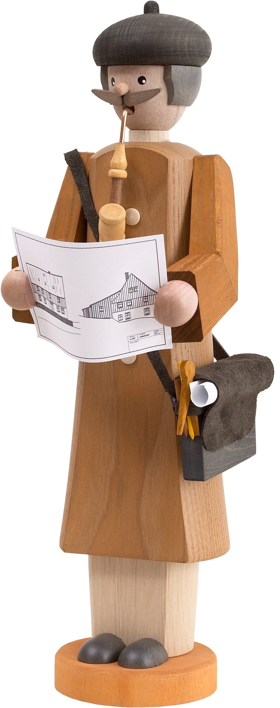 Seiffener Volkskunst Räuchermännchen Räuchermann Architekt, (1 St), Handarbeit aus dem Erzgebirge