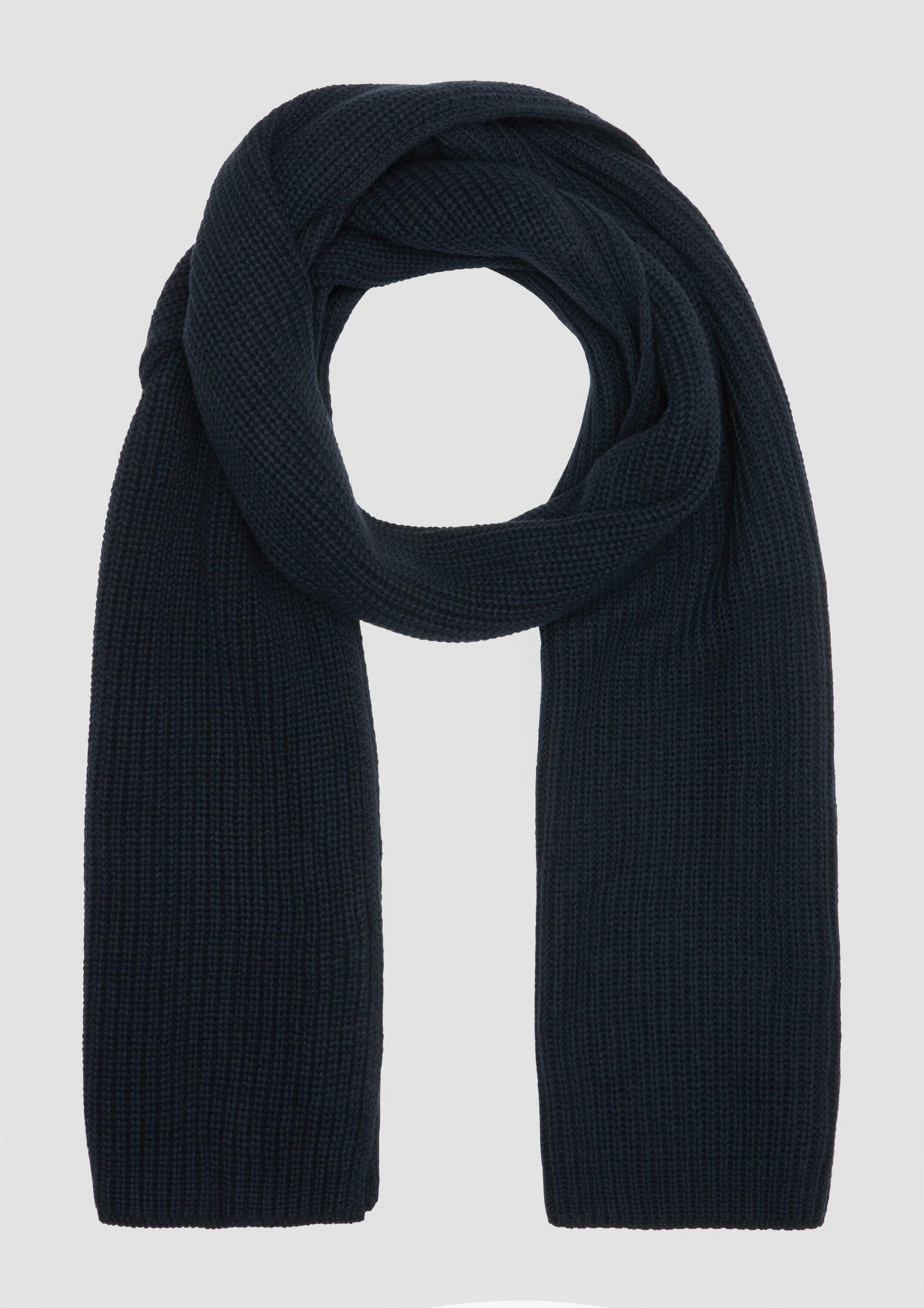 s.Oliver Schal Tuch, Schal aus Baumwolle mit Rippstruktur