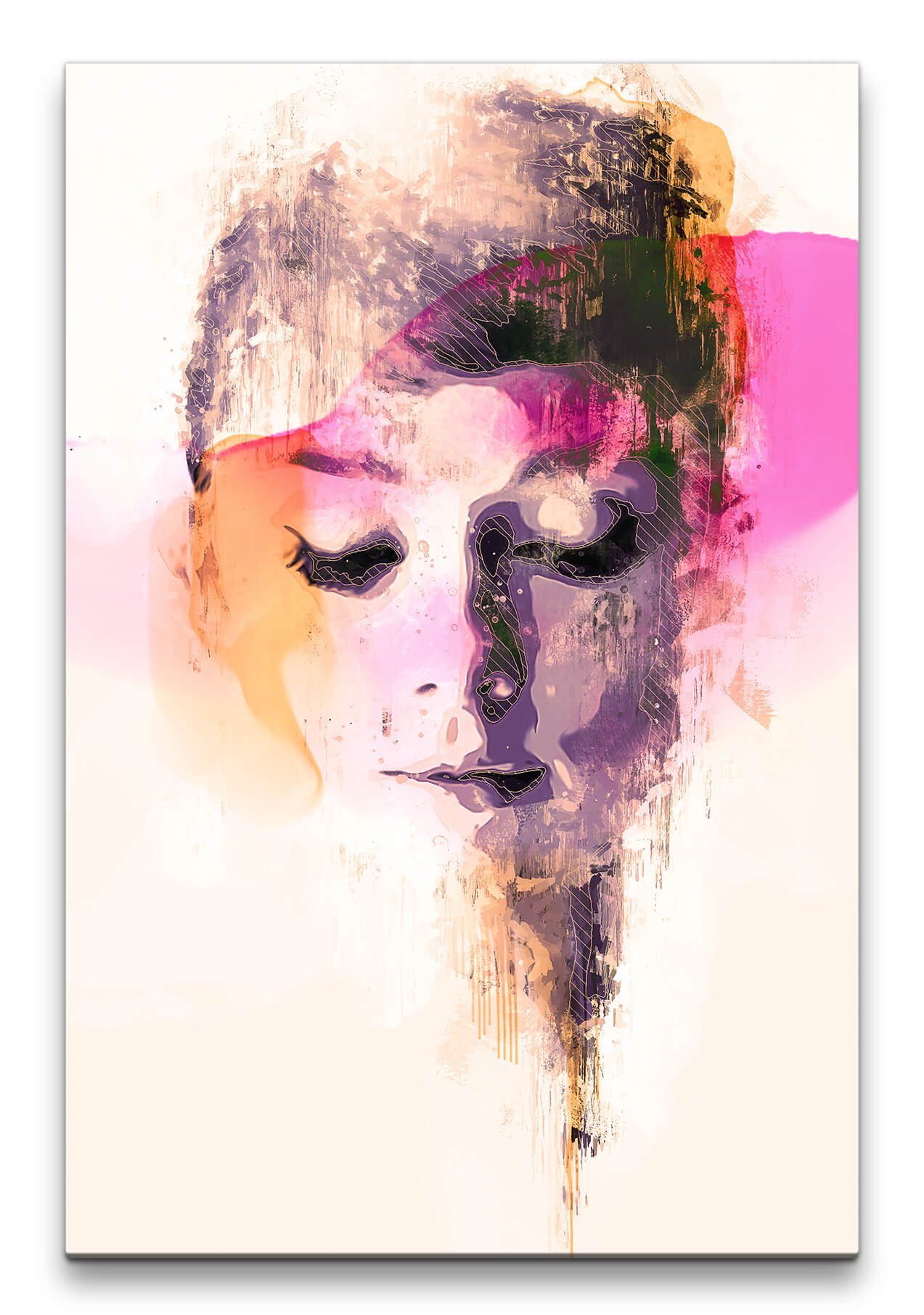 Sinus Art Leinwandbild Audrey Hepburn Filmlegende Filmstar Hollywood Frühstück bei Tiffany Kunst Farbenfroh 60x90cm Leinwan