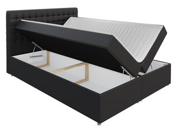 MIRJAN24 Boxspringbett Asti (Topper, Matratze, Kopfteil), mit zwei Bettkästen für die Bettwäsche