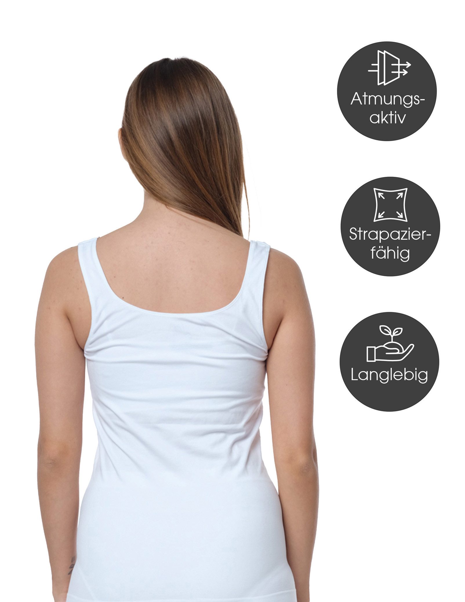 Yenita® Unterhemd Tank Top (4-St) in angenehmer Microfaserqualität – Bild 3 von 4
