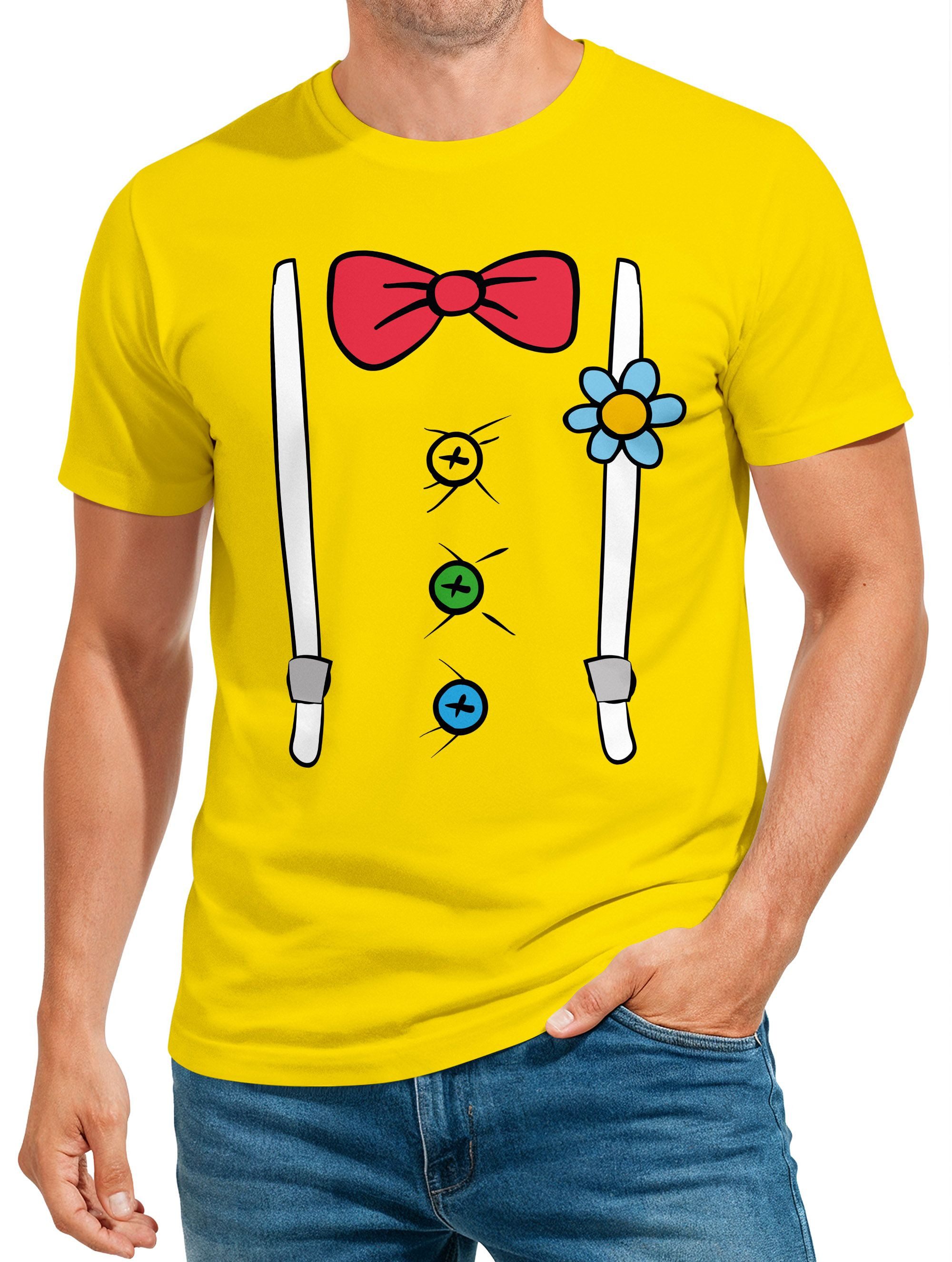Print-Shirt Herren T-Shirt Fasching Karneval Clown Kostüm-Ersatz Verkleidung Last
