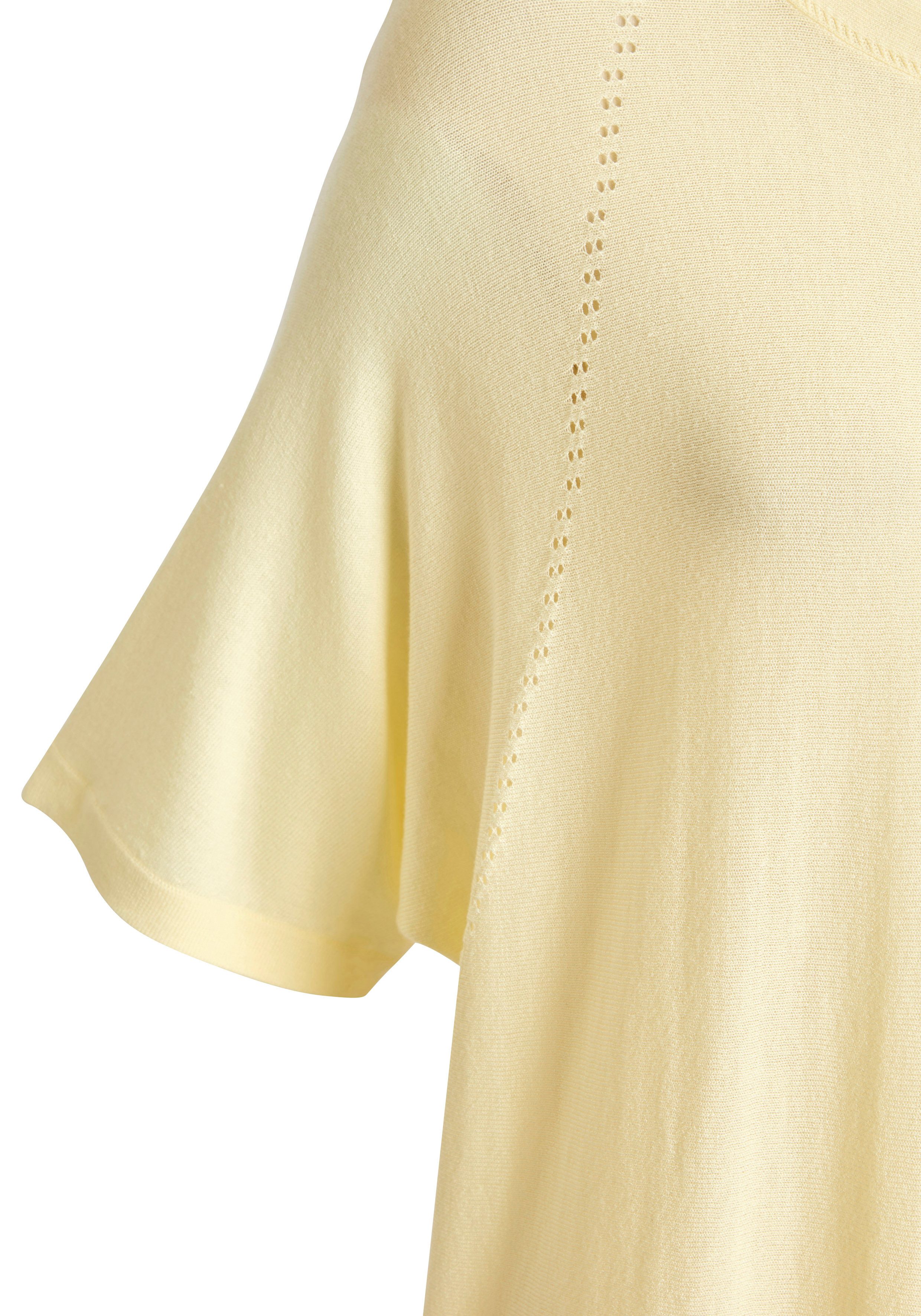 Vivance by Lascana Kurzarmshirt mit Lochstrickmuster aus Viskose-Strick – Bild 5 von 5