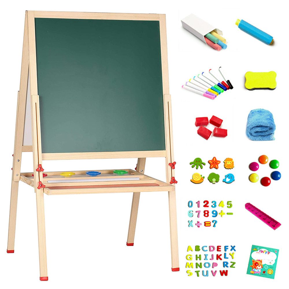 JEOBEST Standtafel Kinderstaffelei, Zweiseitiges Zeichenbrett Magnettafel, günstig online kaufen