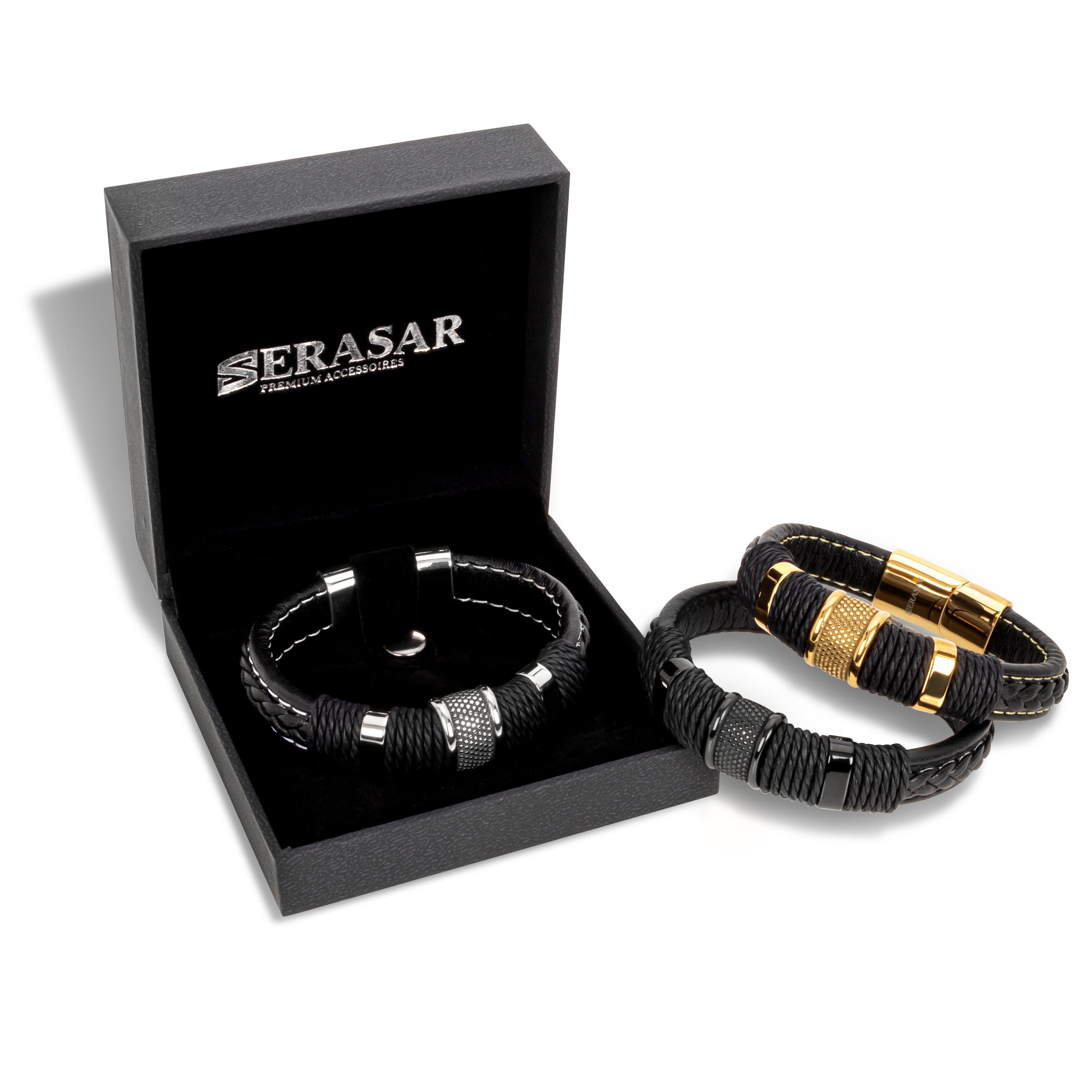 6. Bild von SERASAR Lederarmband Leder Herrenarmband "Ring" (Klassisch, elegant, casual, 1-tlg), aus Echtleder, Länge durch extra Glied verstellbar