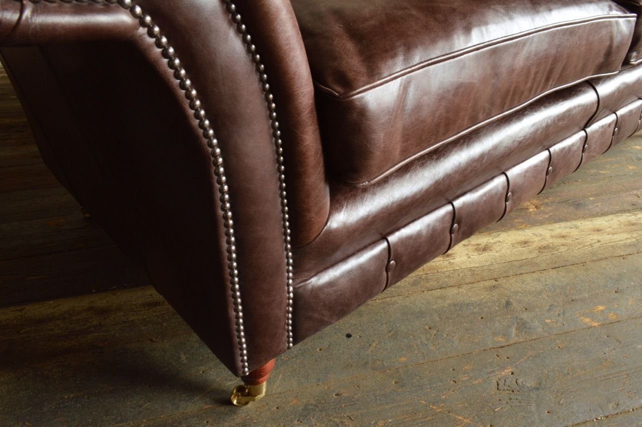 Leder Sitz Chesterfield Garnitur Design Luxus JVmoebel Couch Polster Sofa Chesterfield-Sofa,