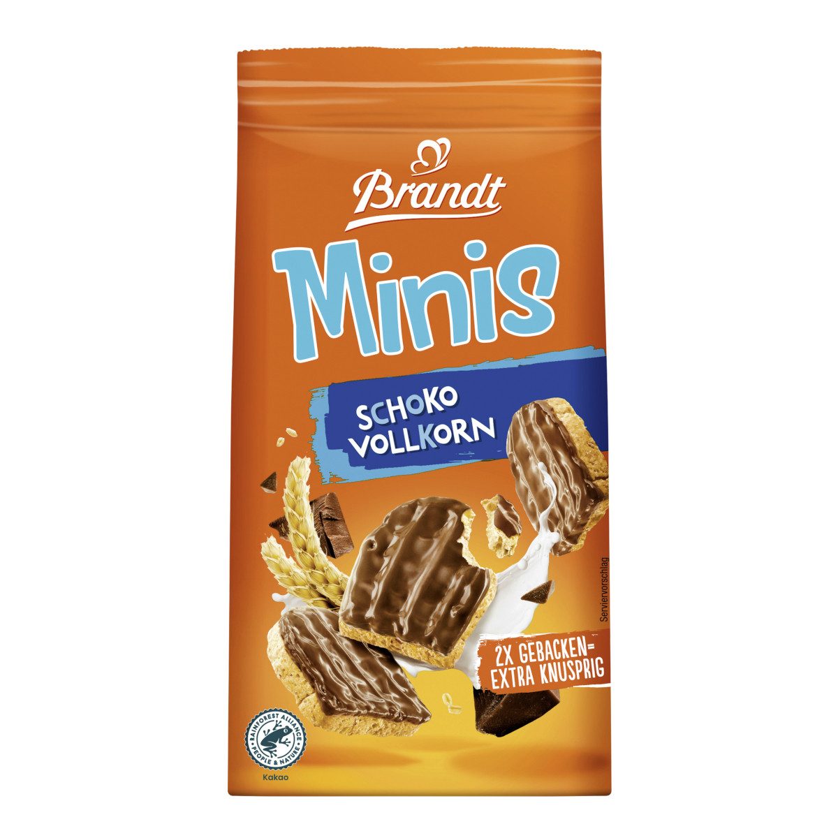 Brandt Brot, Brandt Zwieback Minis Vollkorn knusprig mit Vollmilchschokolade 95g