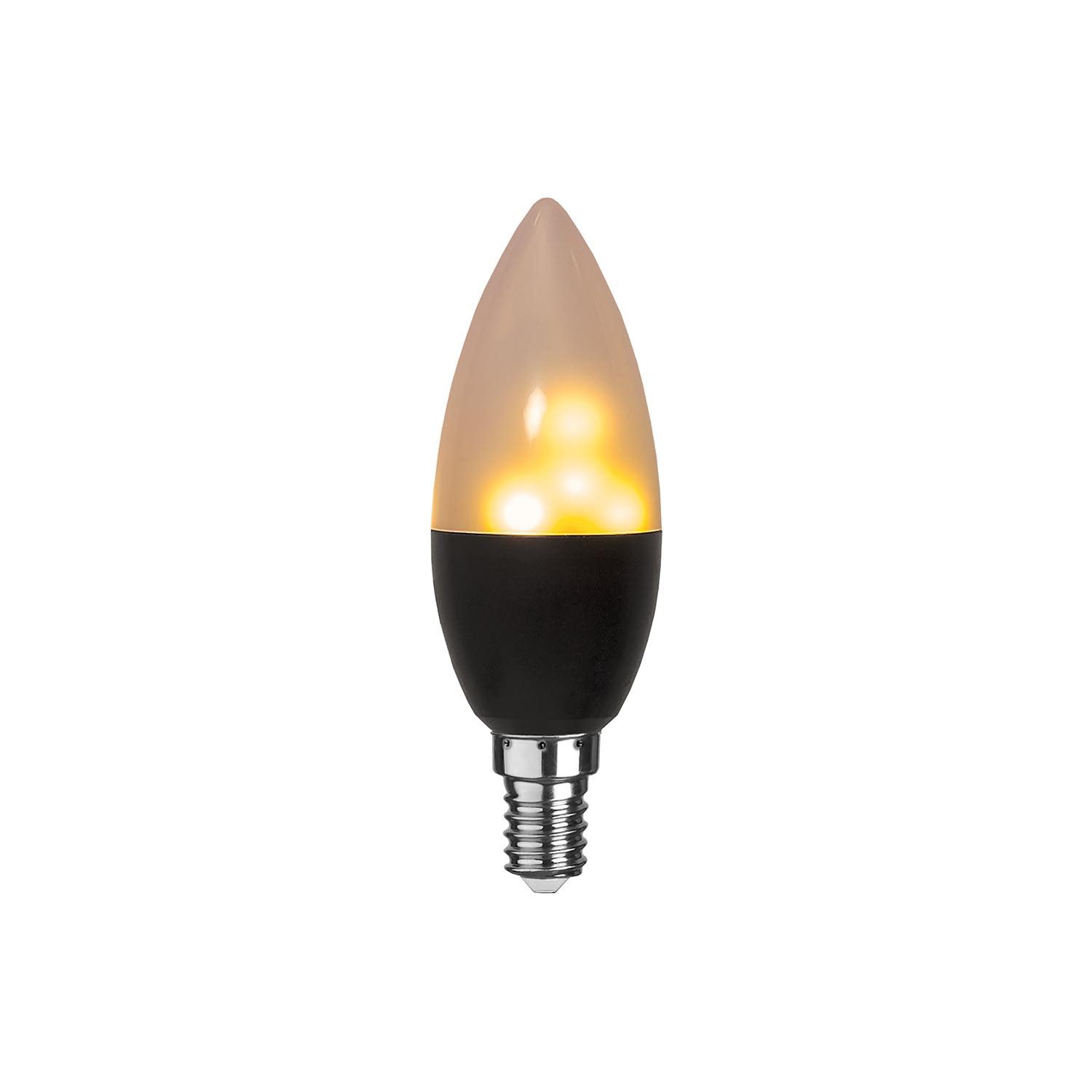 STAR TRADING LED Dekolicht Leuchtmittel, LED Leuchtmittel,Flame', E14, schwarz, flackernd, 0,8-1,2W, 2lm, warm