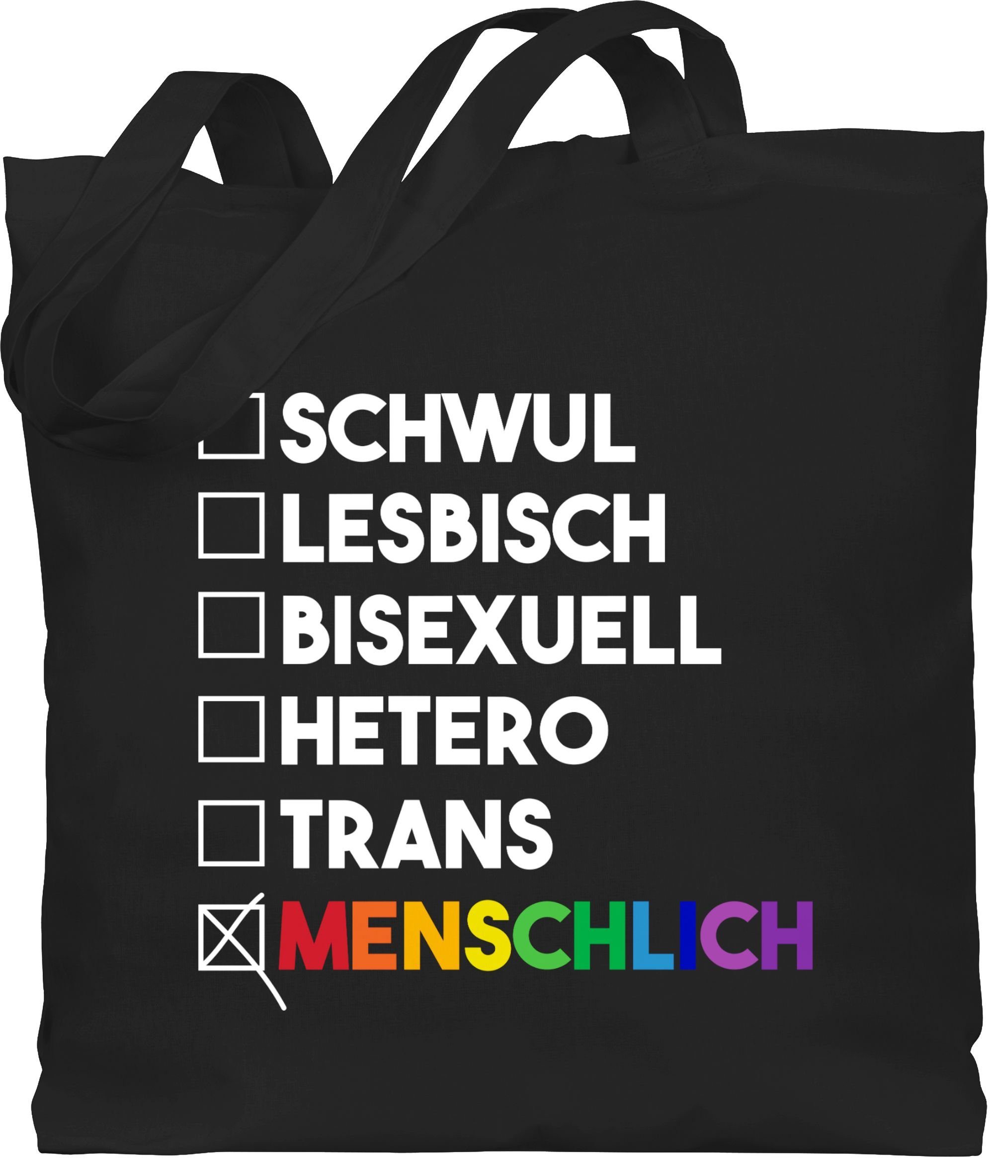 weiß, - Shirtracer - Wahl Regenbogen 1 Umhängetasche - LGBT Kleidung Pride Schwarz - Deine Menschlich