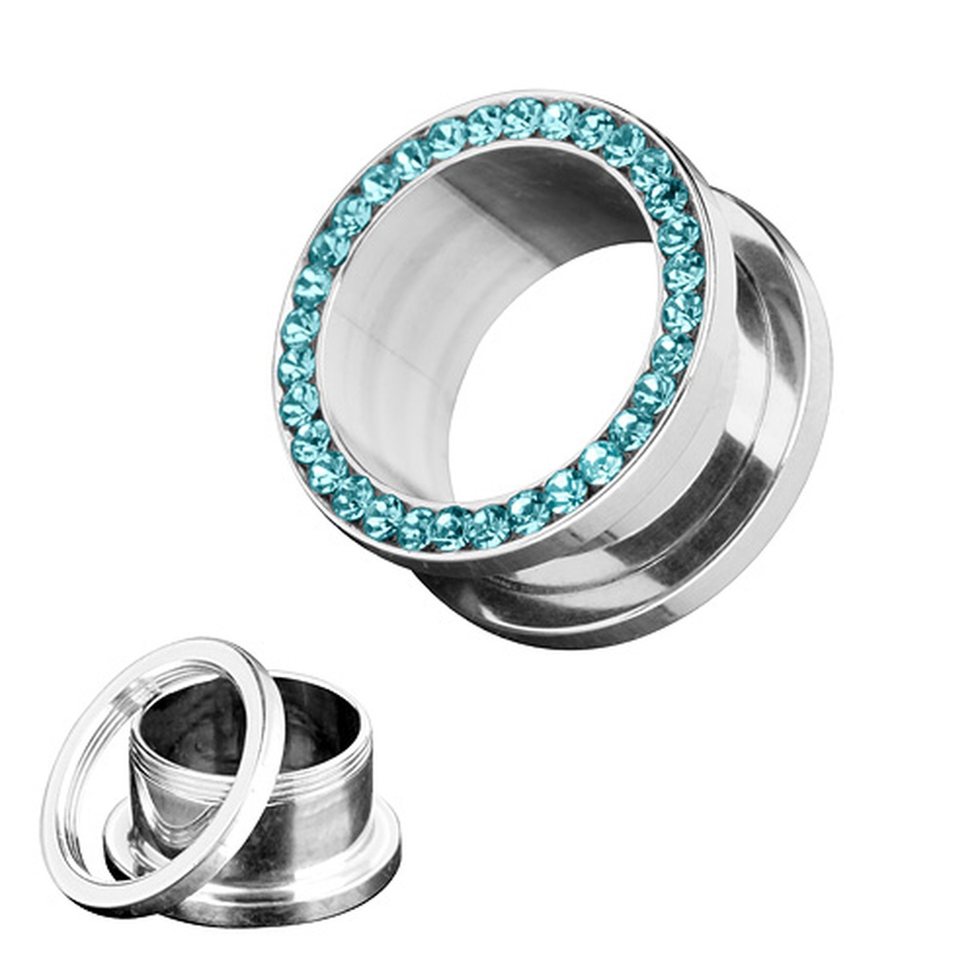 Taffstyle Plug Piercing Edelstahl Zirkonia Kristall, günstig online kaufen