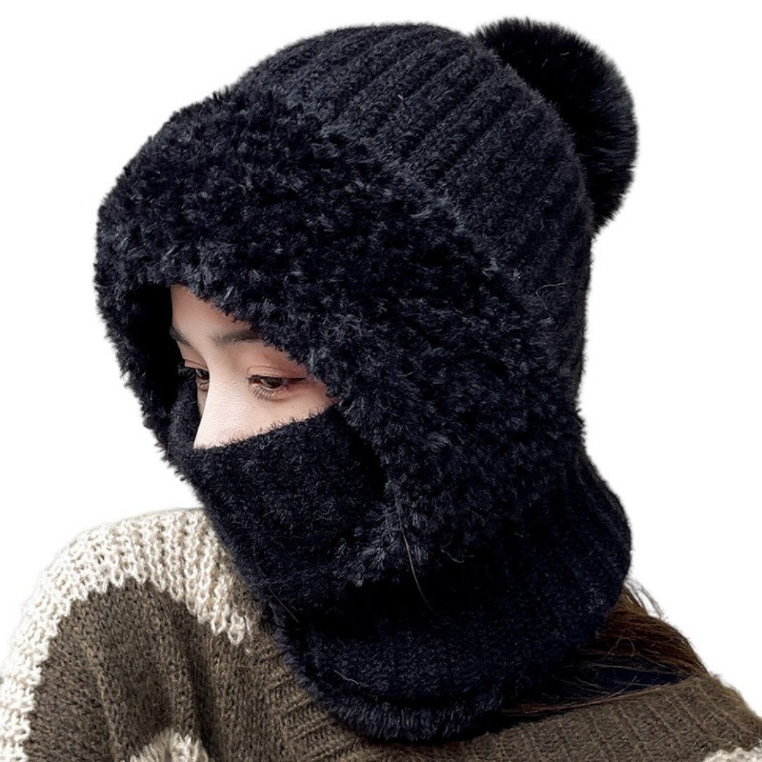 nsihing Sturmhaube 3 in 1 Beanie Mütze für Damen,Strick Sturmhaube Winddicht Wintermütze