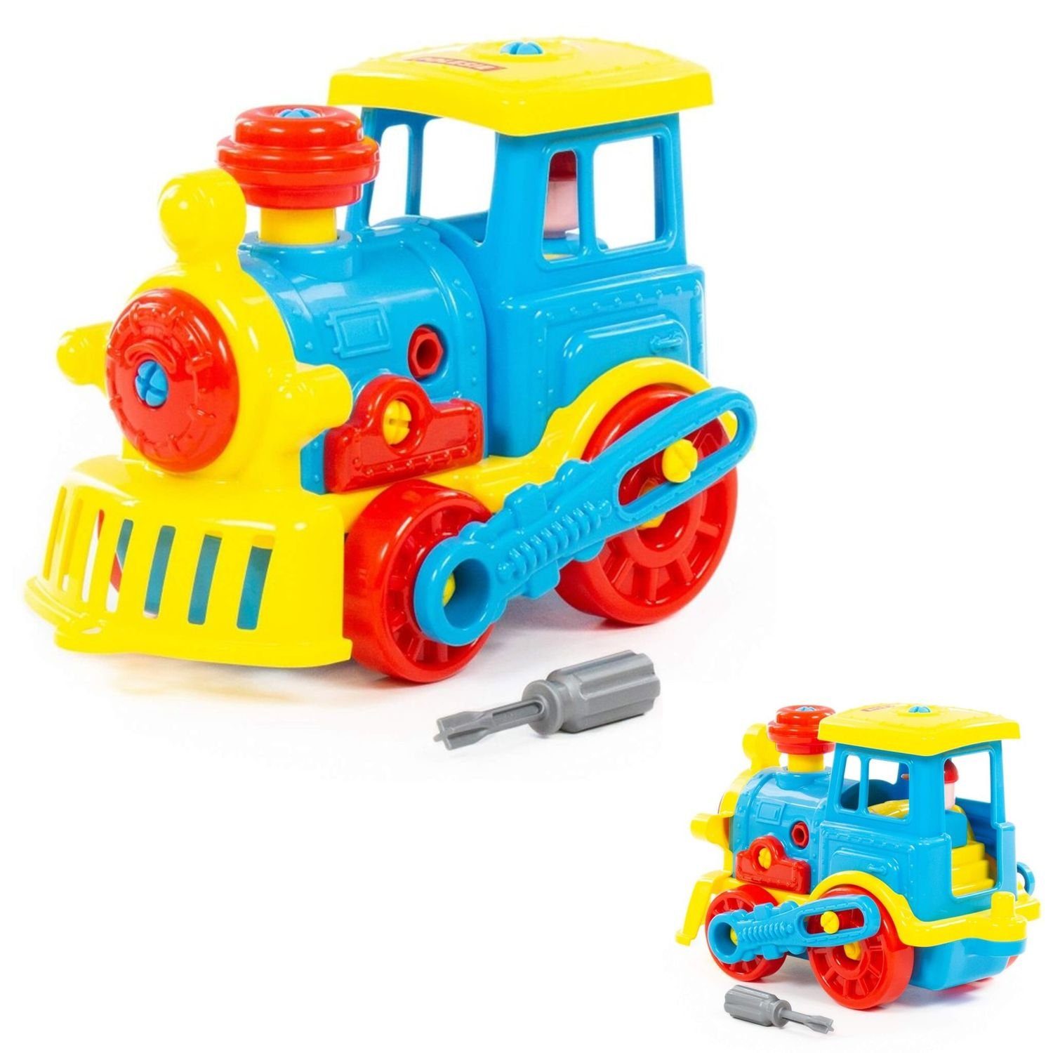 Polesie Spielcenter Kinderspielzug 84842 zerlegbar, 48-teilig, Schraubendreher, ab 3 Jahren