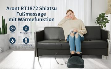 Aront Shiatsu-Fußmassagegerät mit Wärmefunktion - 2 in 1 Shiatsu Fußwärmer für Fußpflege, 8 Massageköpfe, mit Handschalter, weißes pflegeleichtes Plüsch, Entspannung für Zuhause und Büro, Shiatsu Fußwärmer mit Hautfreundlichem Plüschtuch und Fernbedienung