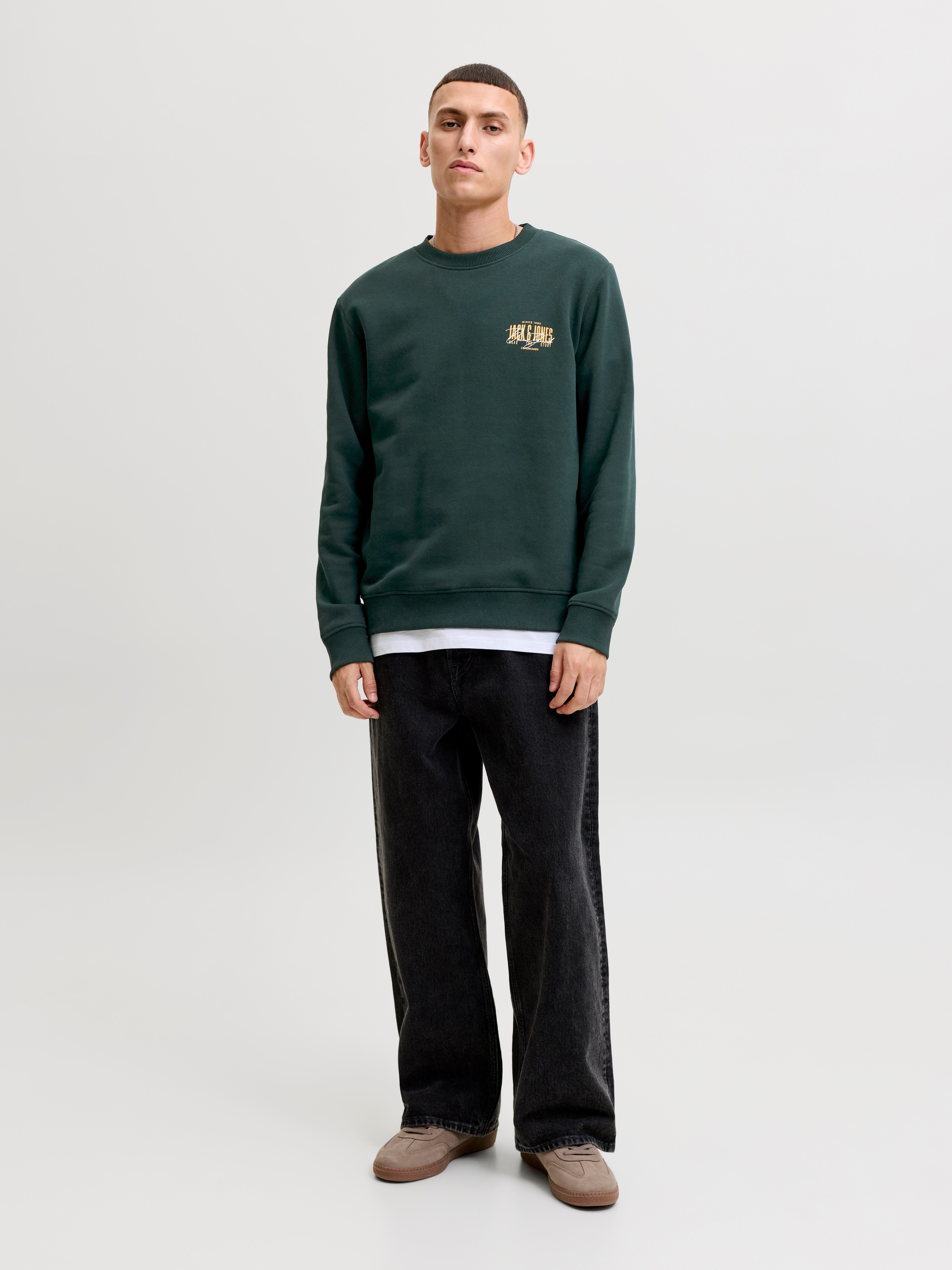 Jack & Jones Sweatshirt JJAERO SWEAT CREW NECK Materialmix, regular fit – Bild 4 von 5