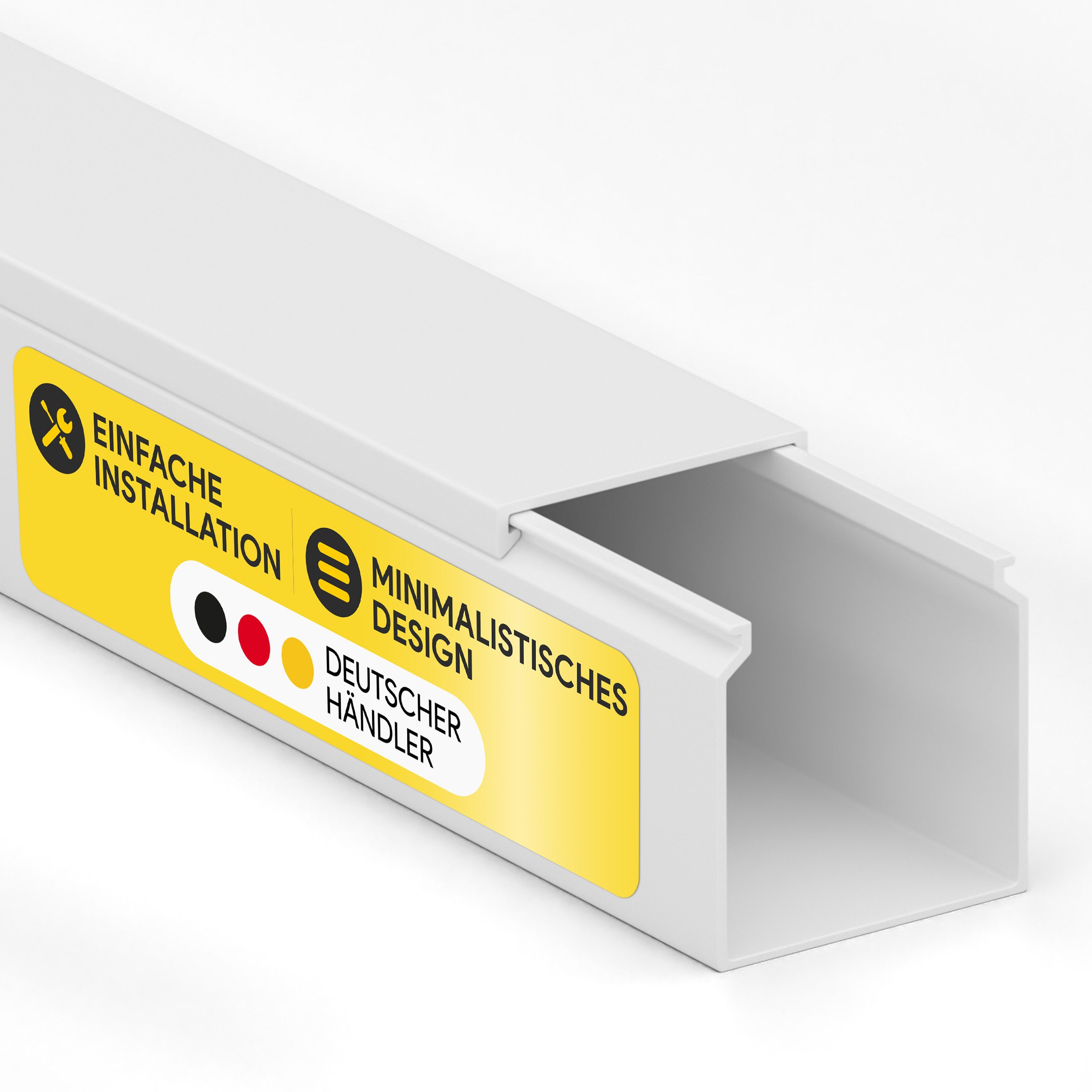 tktrading24 Kabelkanal Kabelleiste aus hochwertigem PVC weiß 2m - diverse Größen
