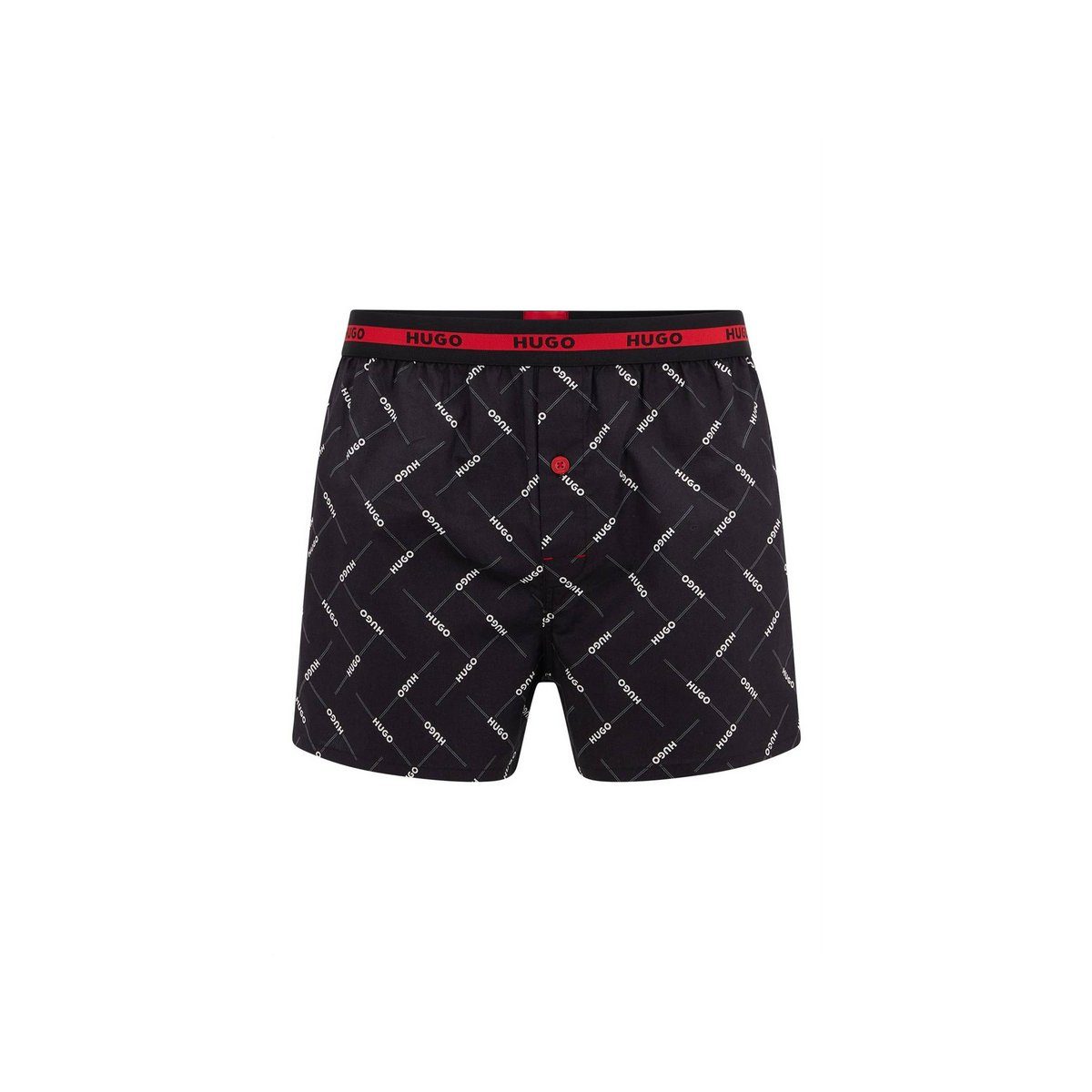 HUGO Boxershorts schwarz (1-St) 005 black print / red