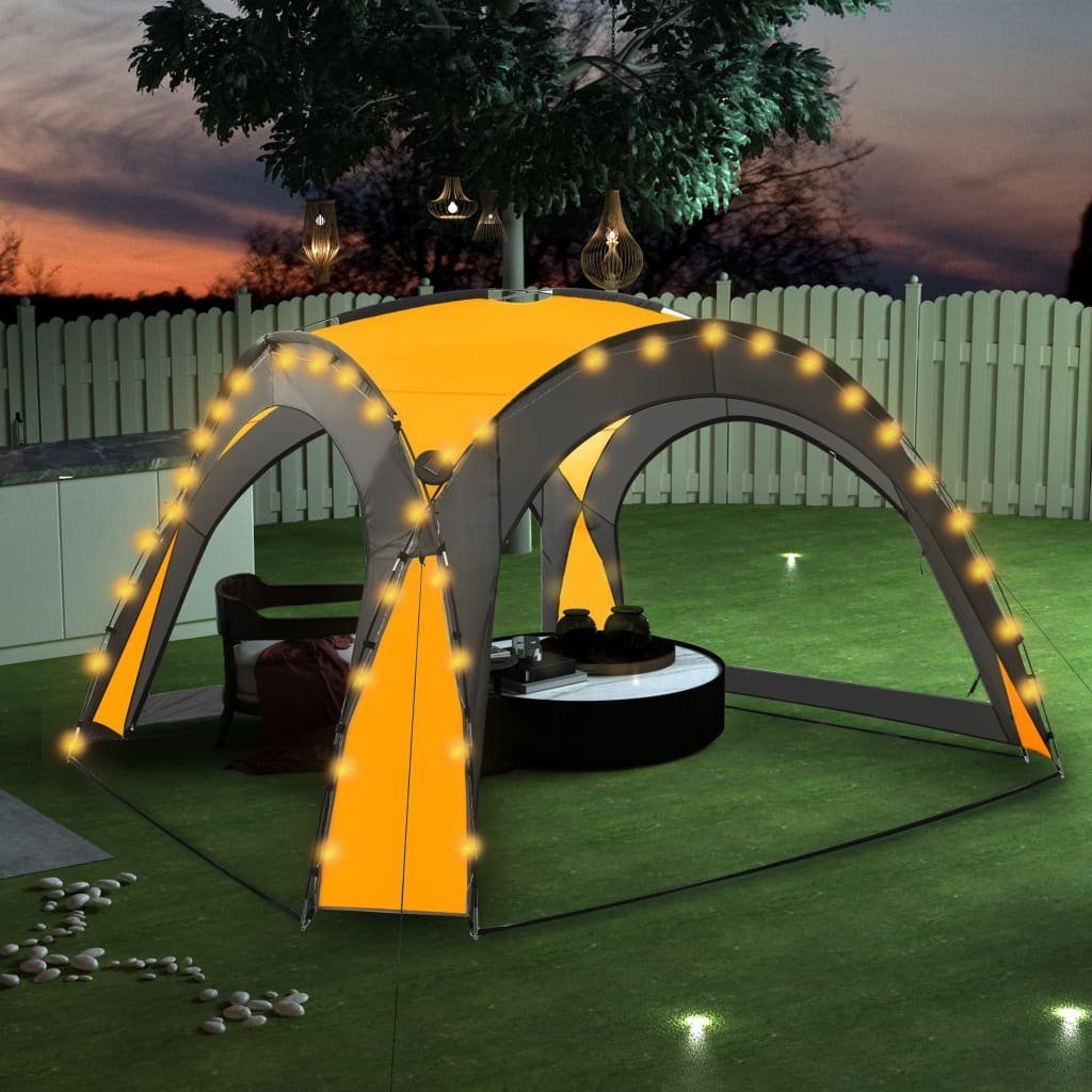 vidaXL Partyzelt Partyzelt mit LED und 4 Seitenwänden 3,6x3,6x2,3 m Gelb Gelb | Gelb