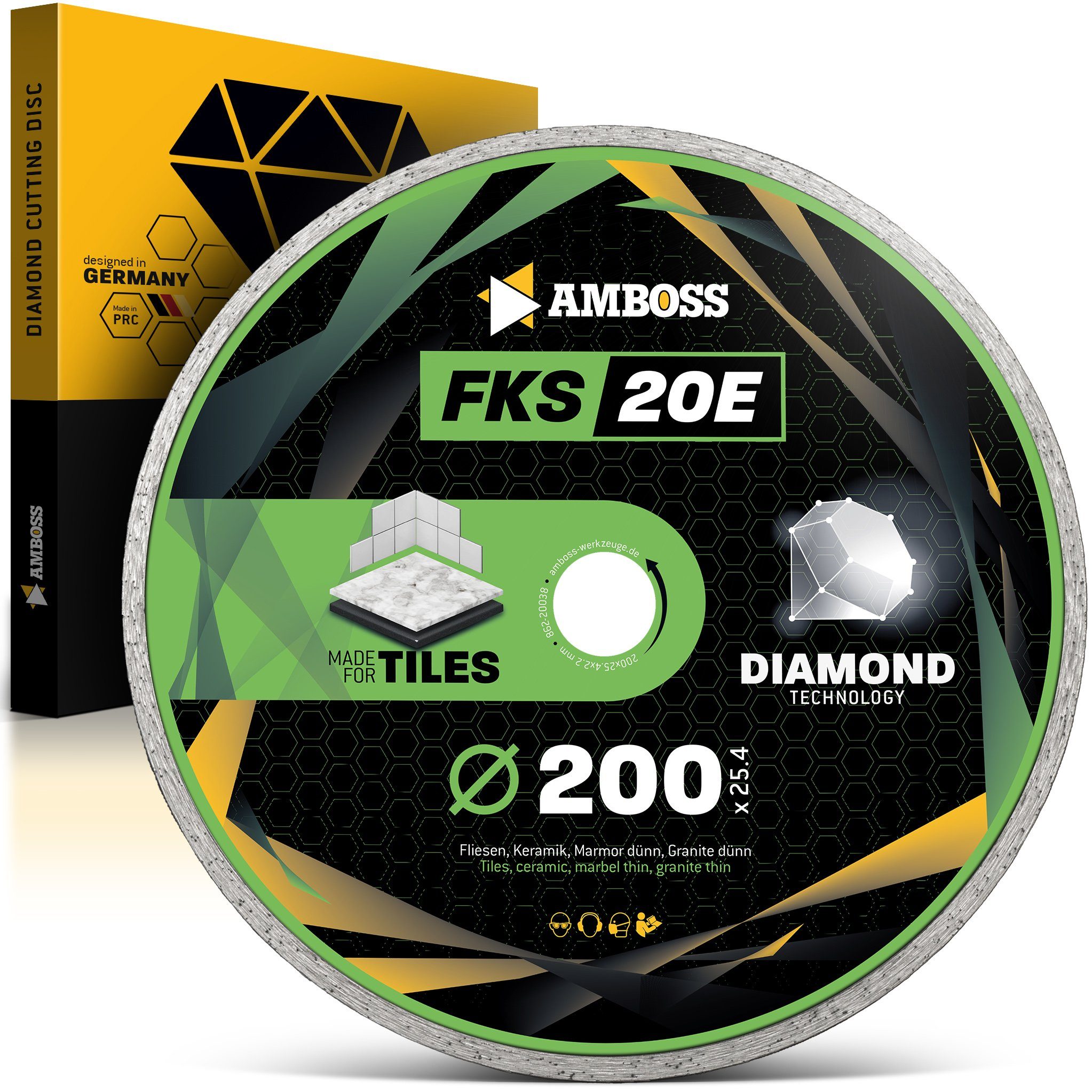 Amboss Werkzeuge Kreissägeblatt Amboss FKS 20E Diamant Trennscheibe 200mm x 2.2 x, 25.4 mm (Bohrung) 2.2 mm (Dicke)