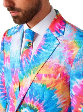 Opposuits Partyanzug Mr. Tie Dye Anzug, Der Kompromiss zwischen feinem Zwirn und Hippie-Look