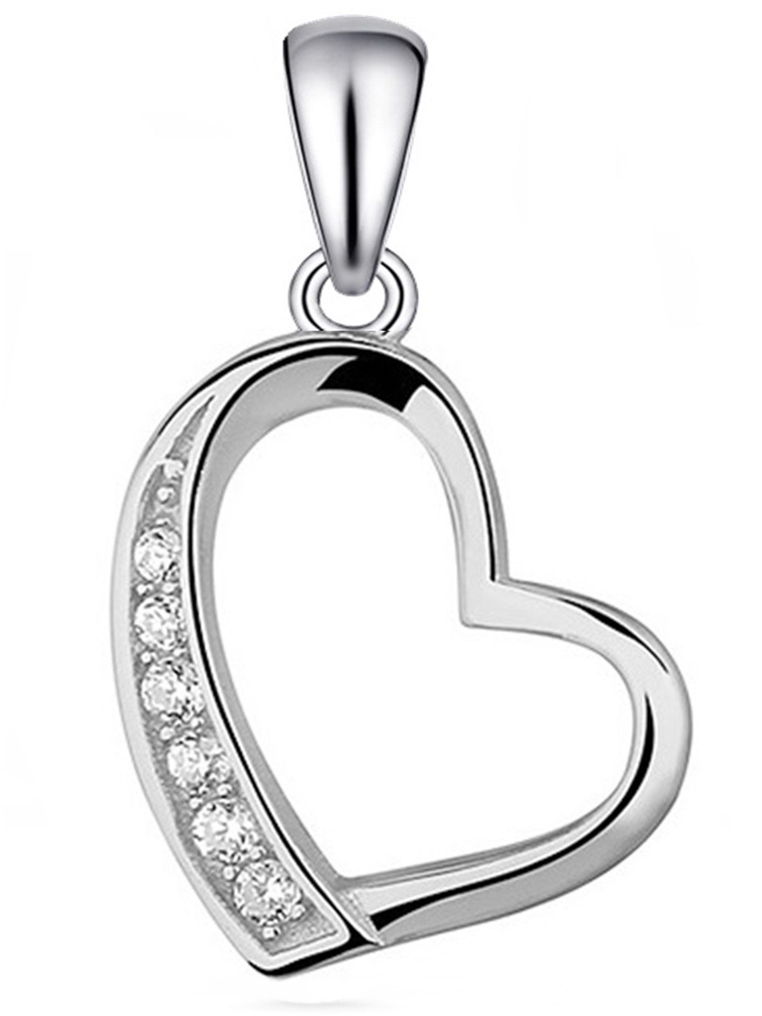 Goldene Hufeisen Herzanhänger Herz Anhänger 925 Sterling Silber mit Zirkoni günstig online kaufen