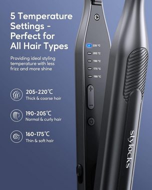 stylocks Glätteisen Styling mit anpassbaren Temperatureinstellungen Titan, Innovatives Styling mit 160-220 ℃, 3D-Floating-Tool für kurzes Haar