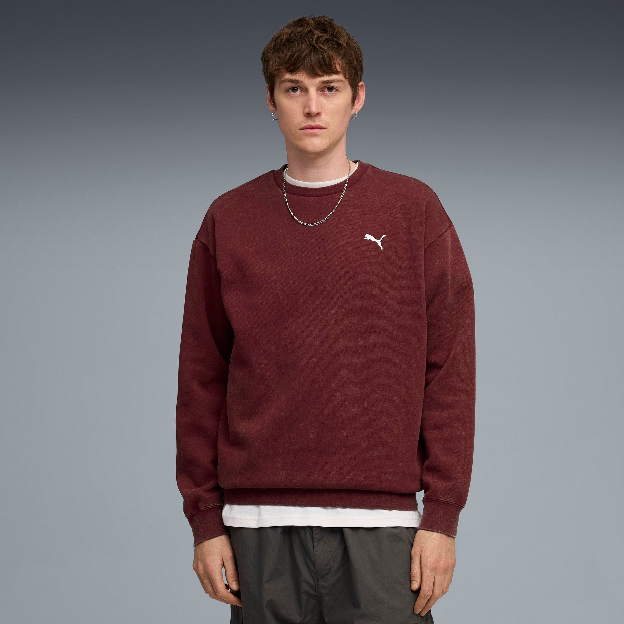PUMA Langarmshirt ESS ELEVATED RELAXED WASH CREW FL