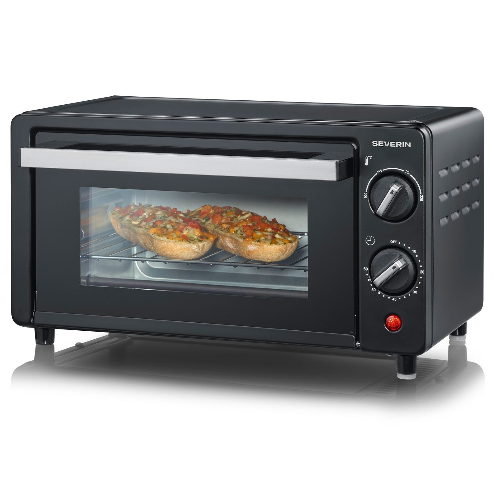 Severin Minibackofen TO 2062, Kompakter 9-Liter Toastofen mit Timer und Temperaturregelung