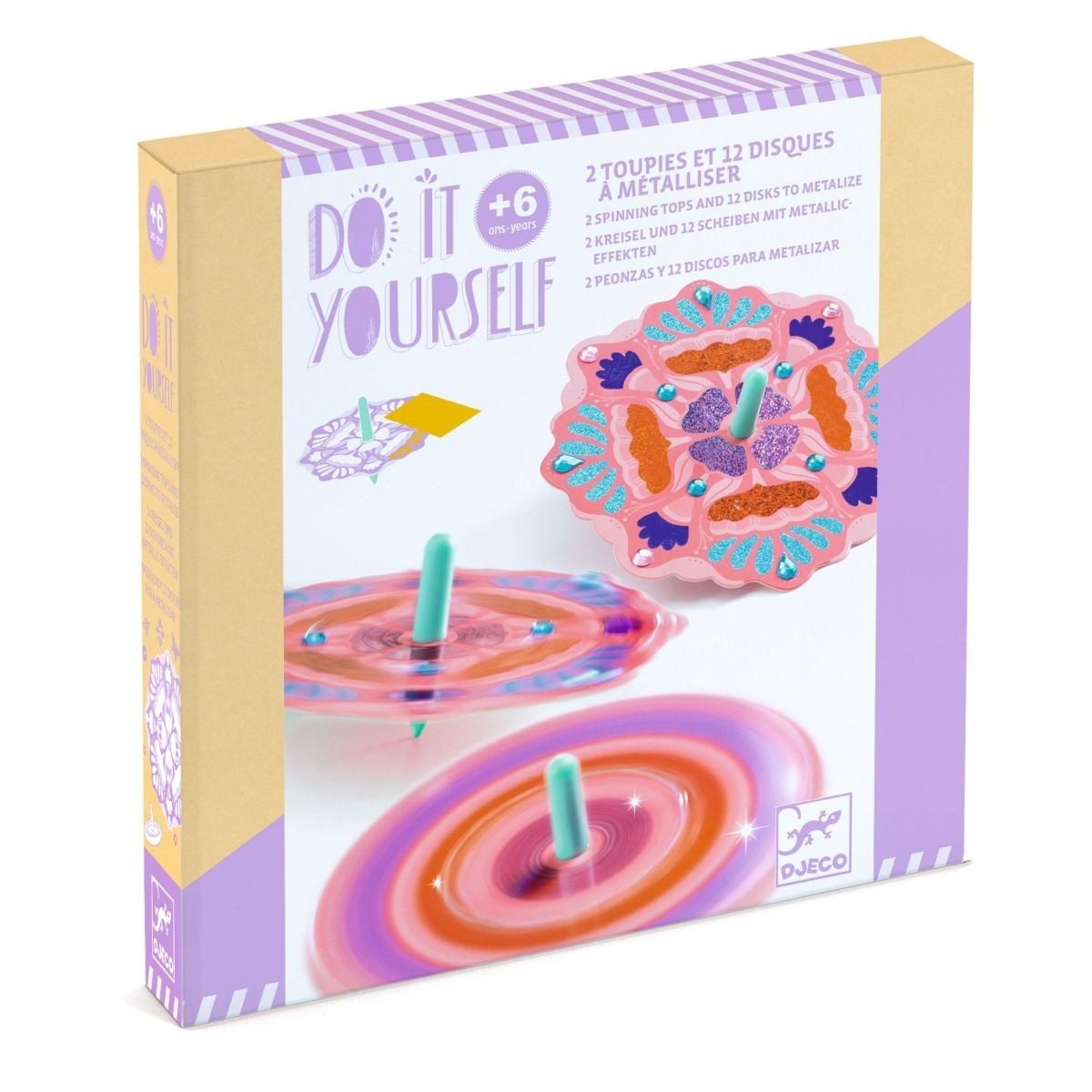 DJECO Kreativset DIY: Kreisel Flower Power Bastelset für Kinder