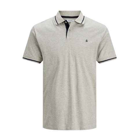 Jack & Jones Poloshirt Polo Shirt JJEJERSEY Sommer Hemd Kragen Jersey Cotton (1-tlg) 3614 in Hellgrau