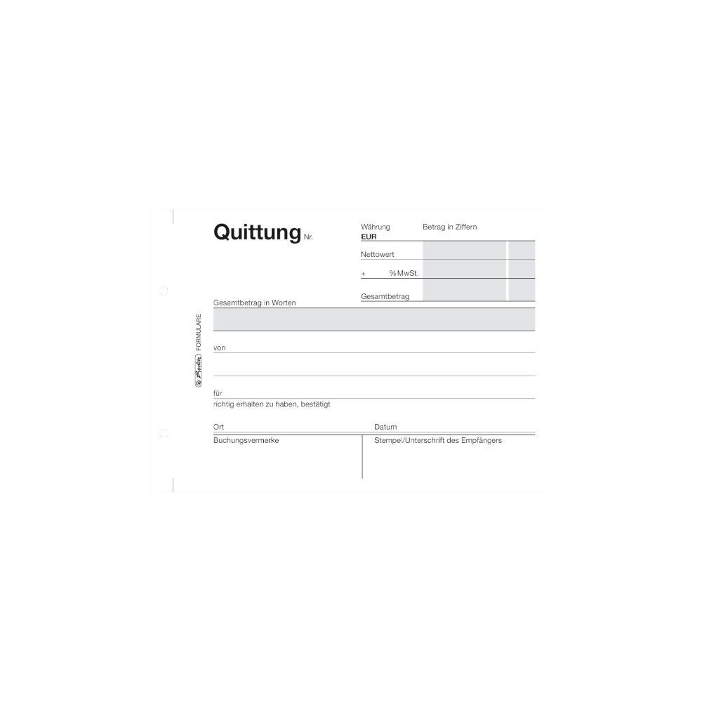 Herlitz Geschäftspapier Herlitz Quittungsblock 401 / A6 / 50 Blatt