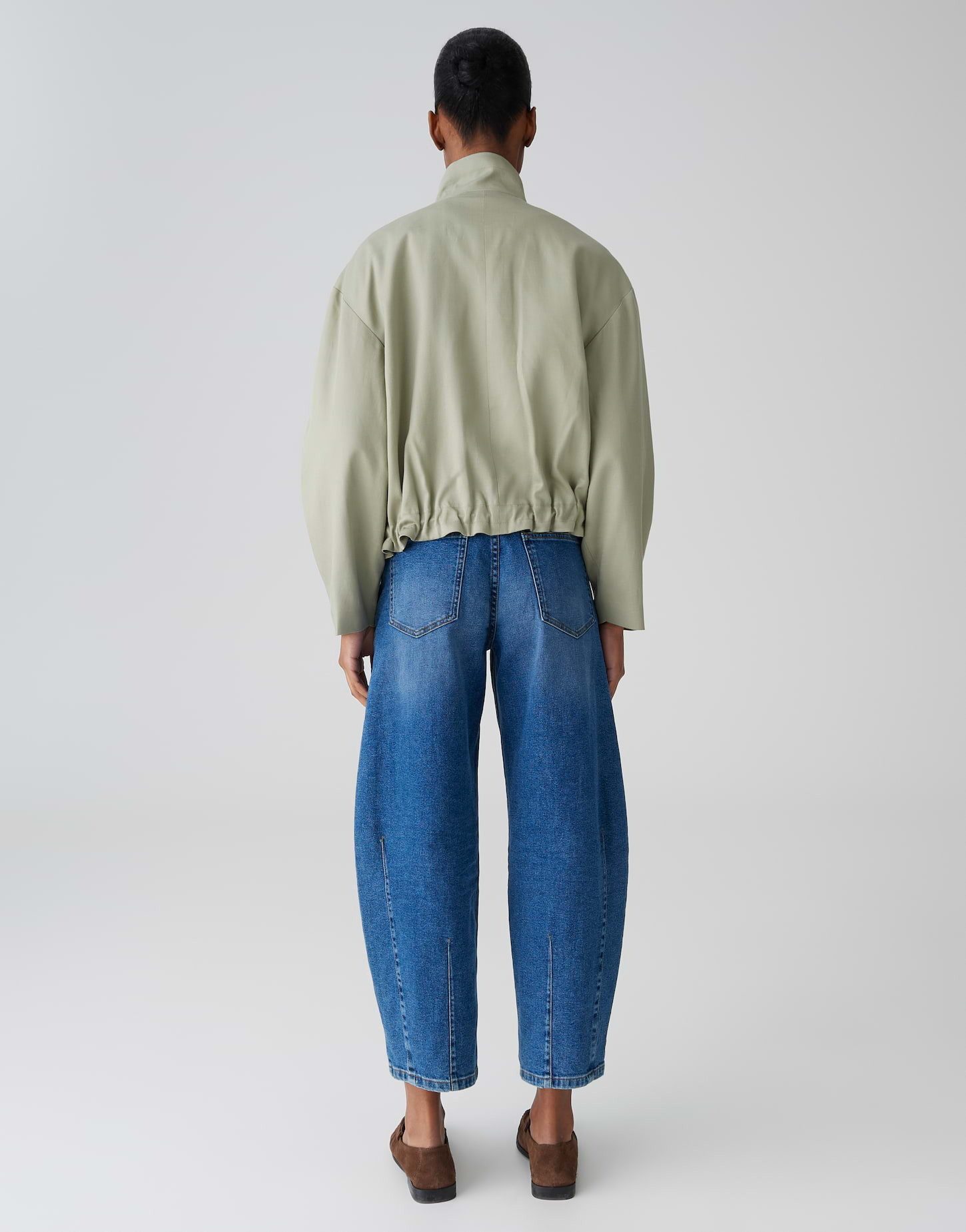 OPUS Jackenblazer Urbaner Blouson Urbaner Blouson Loose Fit Weite Passform, Tunnelzug im Saum, Ballonärmel