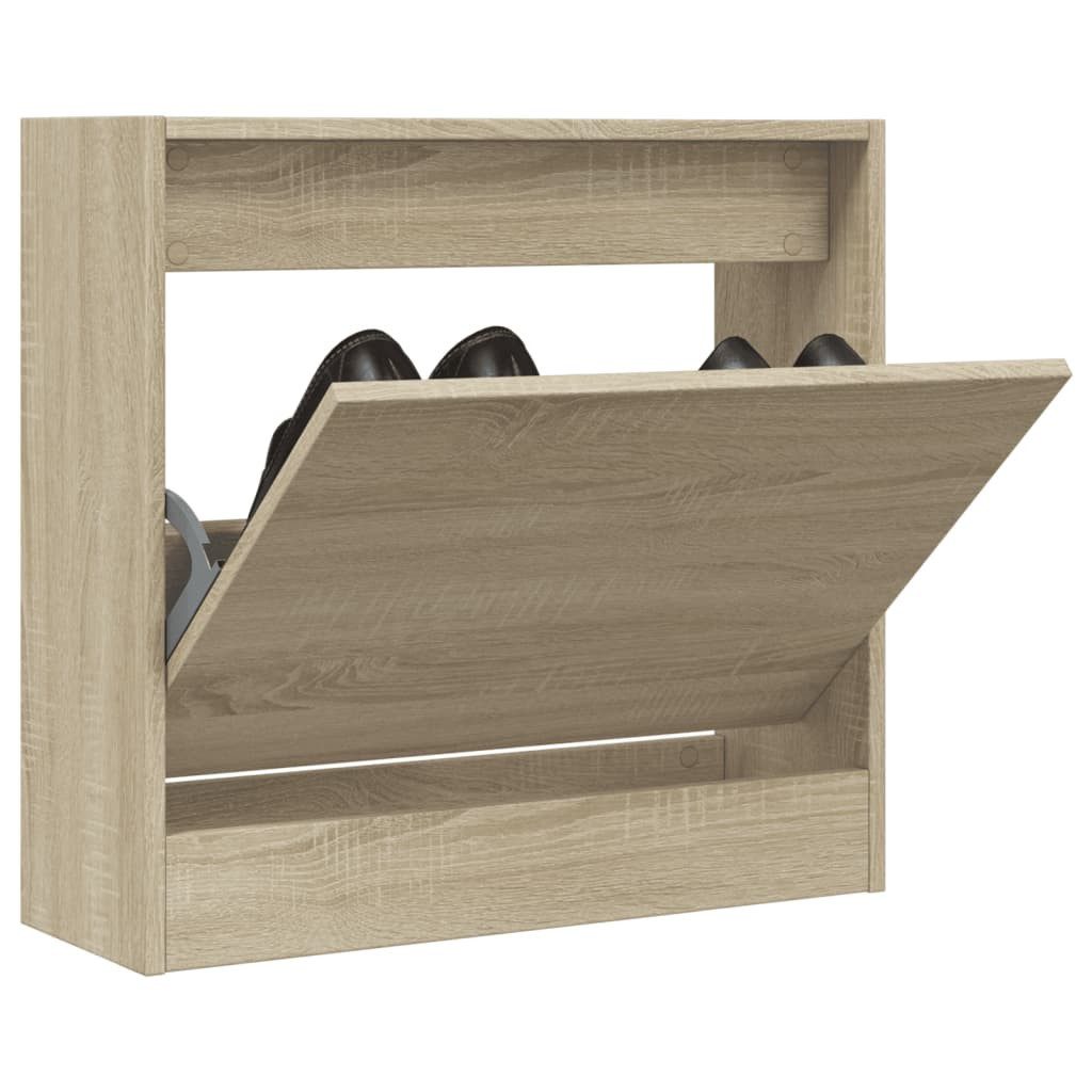 vidaXL Schuhschrank 60 x 21 x 57 cm Schuhregal Sonoma Eiche 60x21x57 cm Spanplatte
