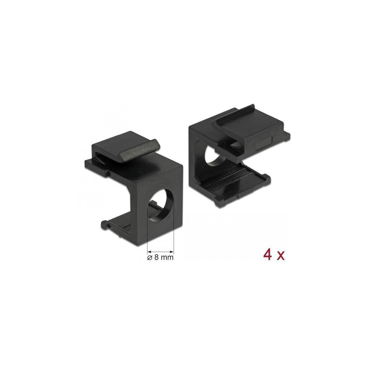 schwarz 8 Keystone Delock - 86403 Abdeckung mm Kabelverbinder-Sortiment mit Durchführung...