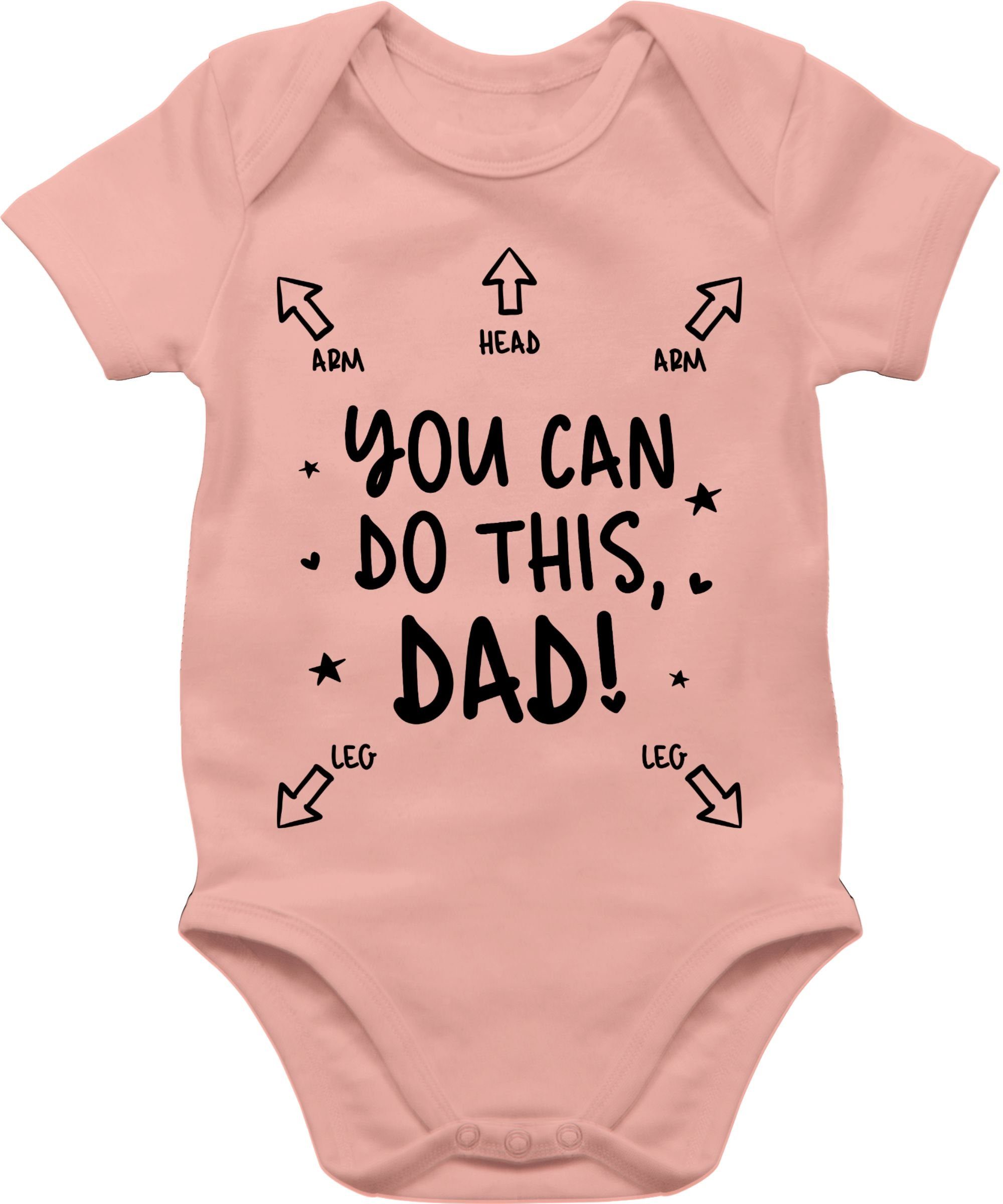 Shirtracer Shirtbody You can do this Dad - Anleitung für Papa Strampler Baby Mädchen & Junge 3 Babyrosa