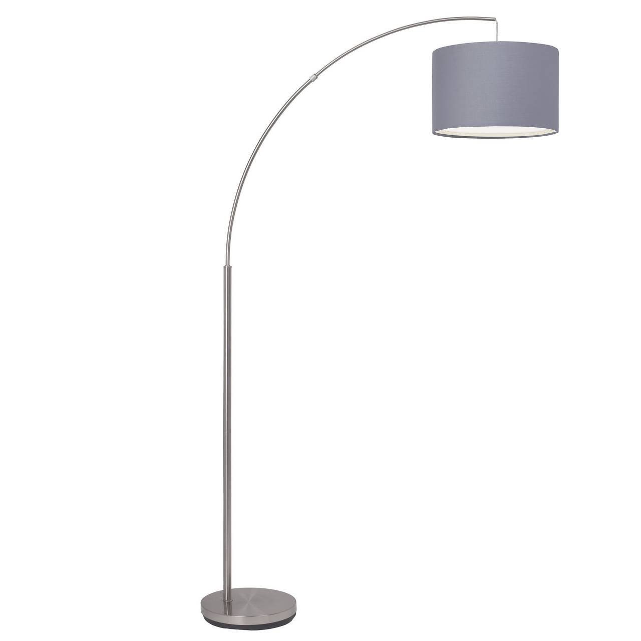 Brilliant gee Clarie, 1,8m E27, 1x A60, 60W, Lampe eisen/grau Bogenstandleuchte Stehlampe Clarie