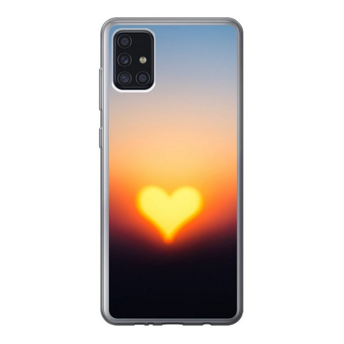 MuchoWow Handyhülle Herz - Horizont - Sonnenuntergang Handyhülle Samsung Galaxy A52 5G Smartphone-Bumper Print Handy