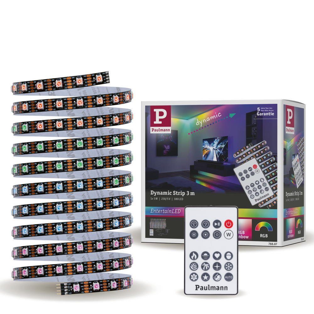 Netzstecker, mit LED Stripe RGBW 1-flammig, Streifen Strip Led Light LED 3000mm LED 5W Paulmann Entertain