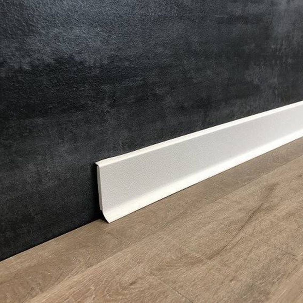 PROVISTON Sockelleiste Hartschaum PVC, 12.8 x 60 x 2500 mm, Weiß, Kunststoff Fußleiste