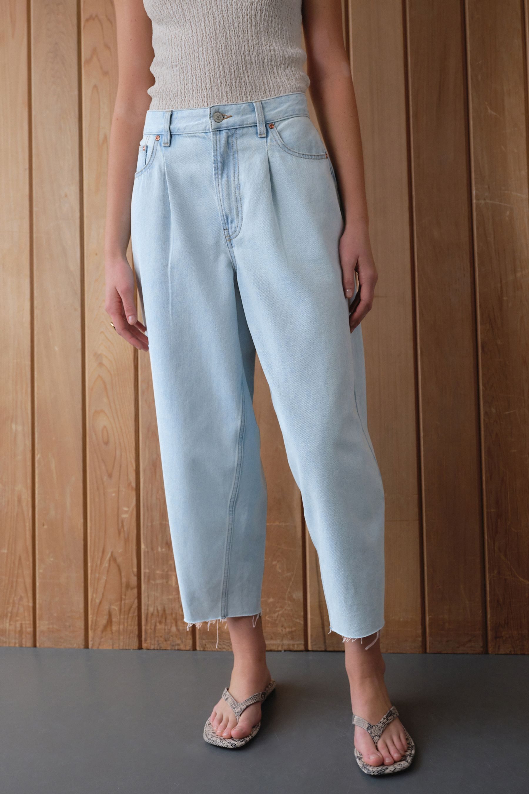 Next Weite Jeans Verkürzte Jeans mit Barrel-Bein (1-tlg)