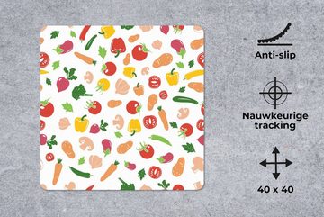 MuchoWow Gaming Mauspad Gemüse - Regenbogen - Vegan - Muster (1-St), Mousepad mit Rutschfester Unterseite, Gaming, 40x40 cm, XXL, Großes