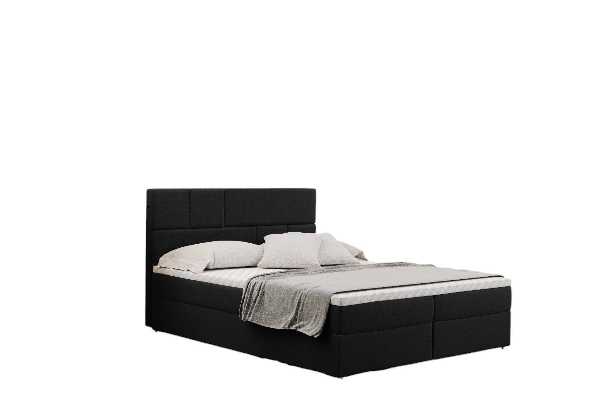 Kaiser Möbel Boxspringbett mit bettkasten matratze BALI stoff Mat Velvet, Bonell-Matratze, Große Auswahl an Größen, Overlay-Deckel