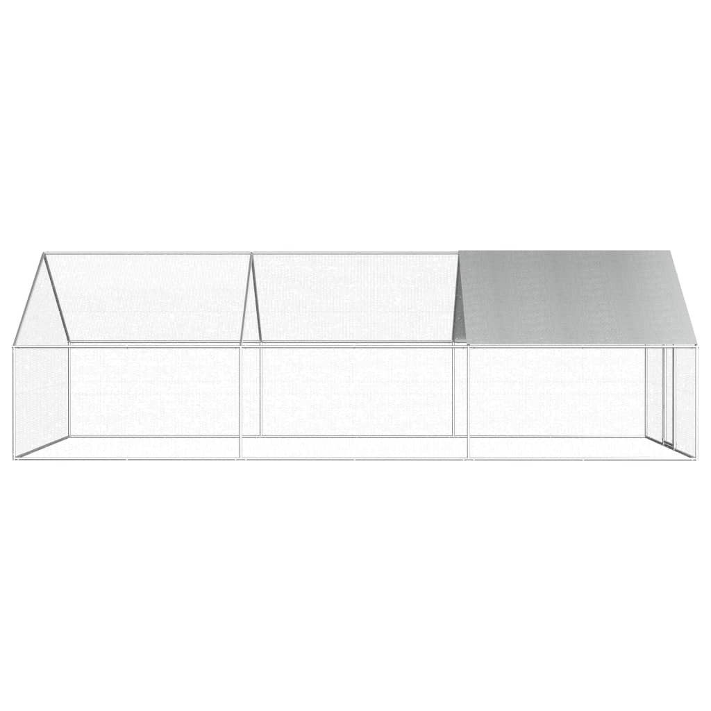 vidaXL Hühnerstall, Outdoor-Hühnerkäfig 2,75x6x1,92 m Verzinkter Stahl