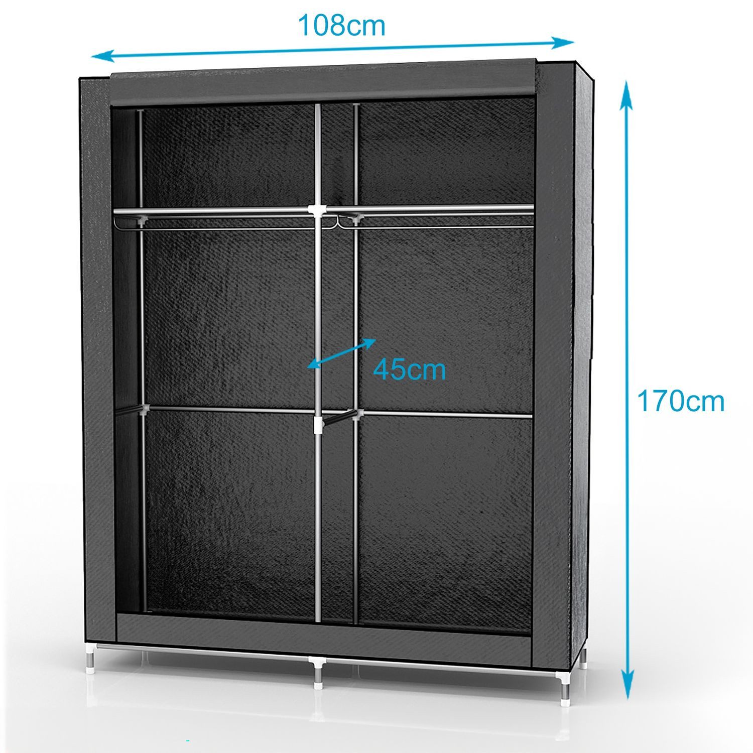 Intirilife Kleiderschrank (Stoffschrank, 1-St) Faltschrank 170x108x45 cm - günstig online kaufen