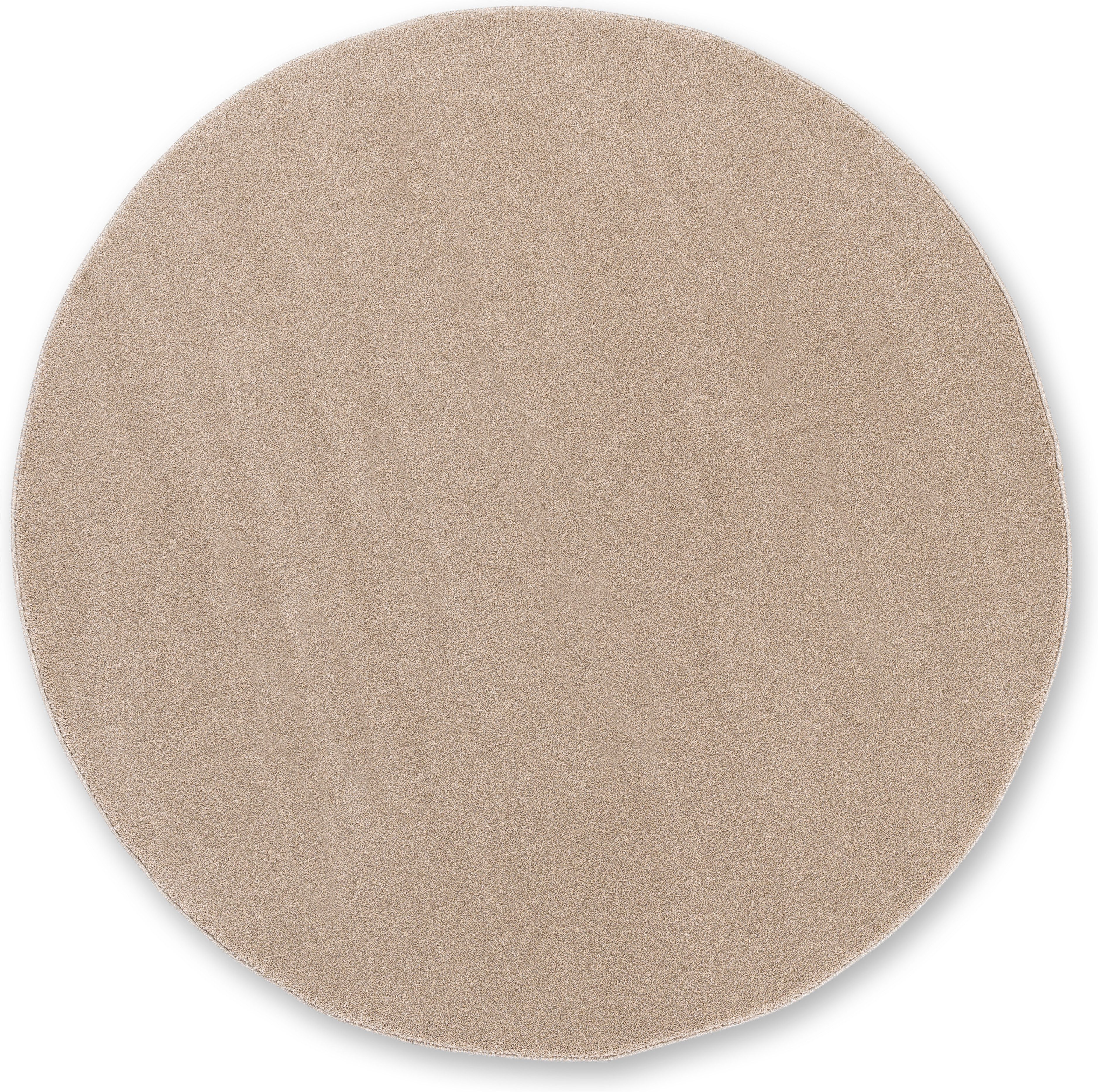 SCHÖNER WOHNEN-Kollektion Teppich Pure 190, rund, Höhe: 21 mm, Wohnzimmer, Schlafzimmer, uni, leichter Glanz, robuster Kurzflor