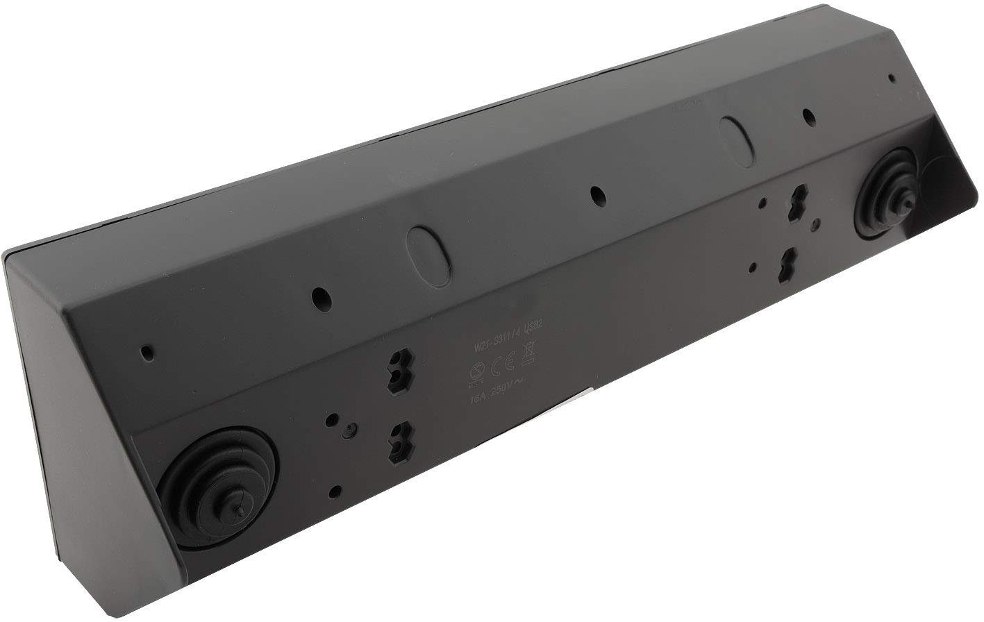 ChiliTec 4-fach Steckdosenblock + 2x USB, schwarz Mehrfachsteckdose – Bild 3 von 4